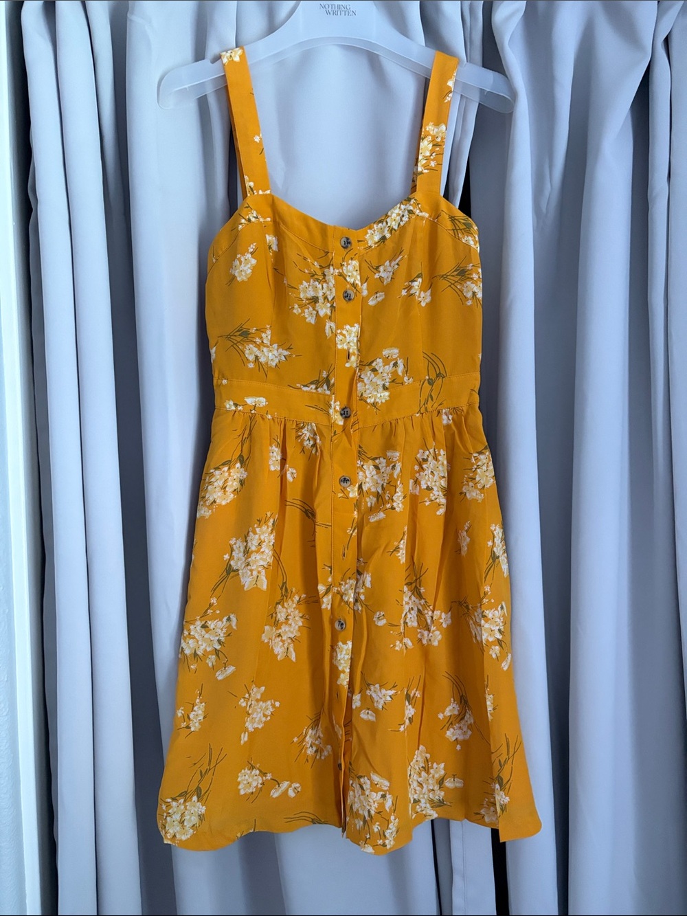 Madewell Silk Mustard Yellow Floral Dress